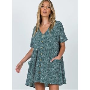 Princess Polly Green Dotted Mini Dress